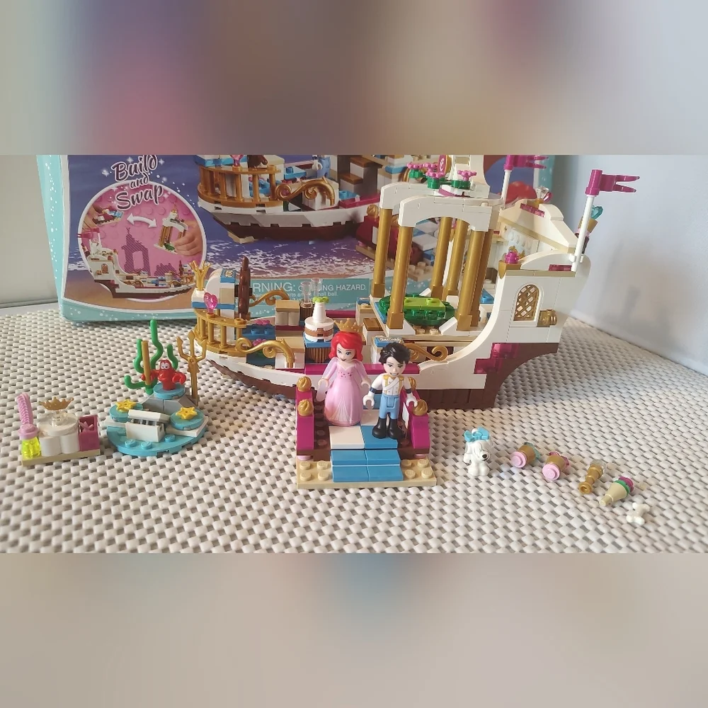 Lego Disney 41153 Ariel's Royal Celebration Boat Building Toy Set Little Mermaid